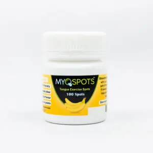 Myospots – Dispozitive pentru Reeducarea Respirației și Poziției Limbii (aromă banane, 100 bucăți)